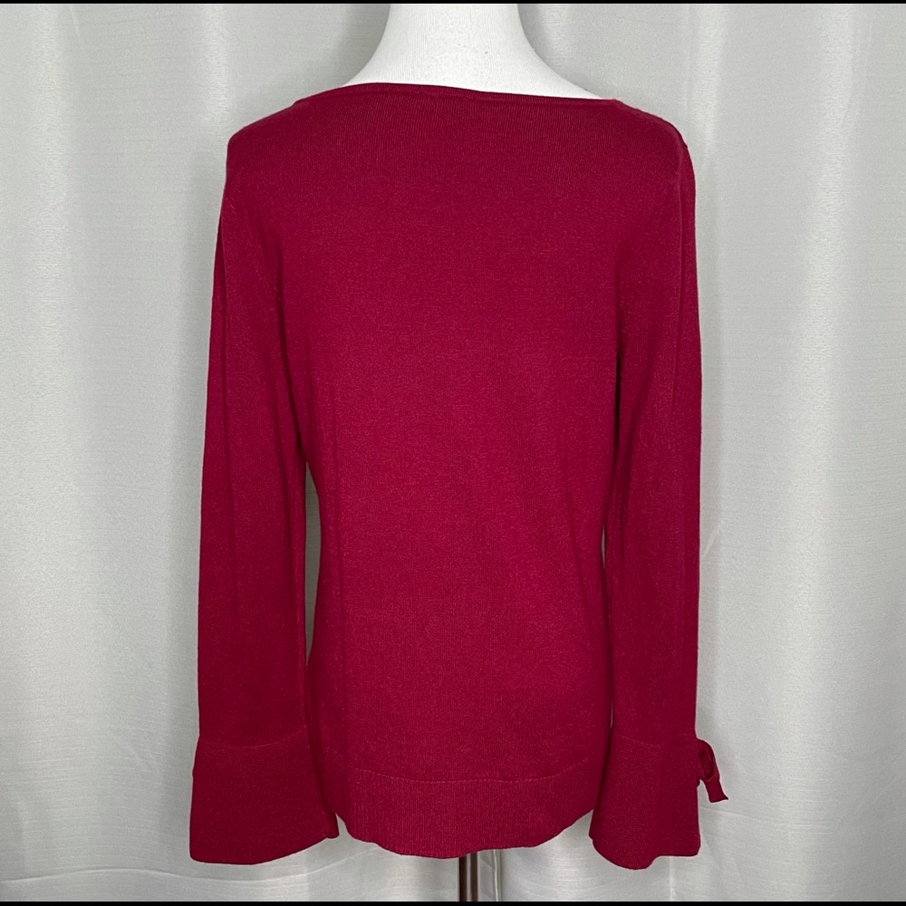 Talbots Split Bell Bow Cuff Sweater - image 2